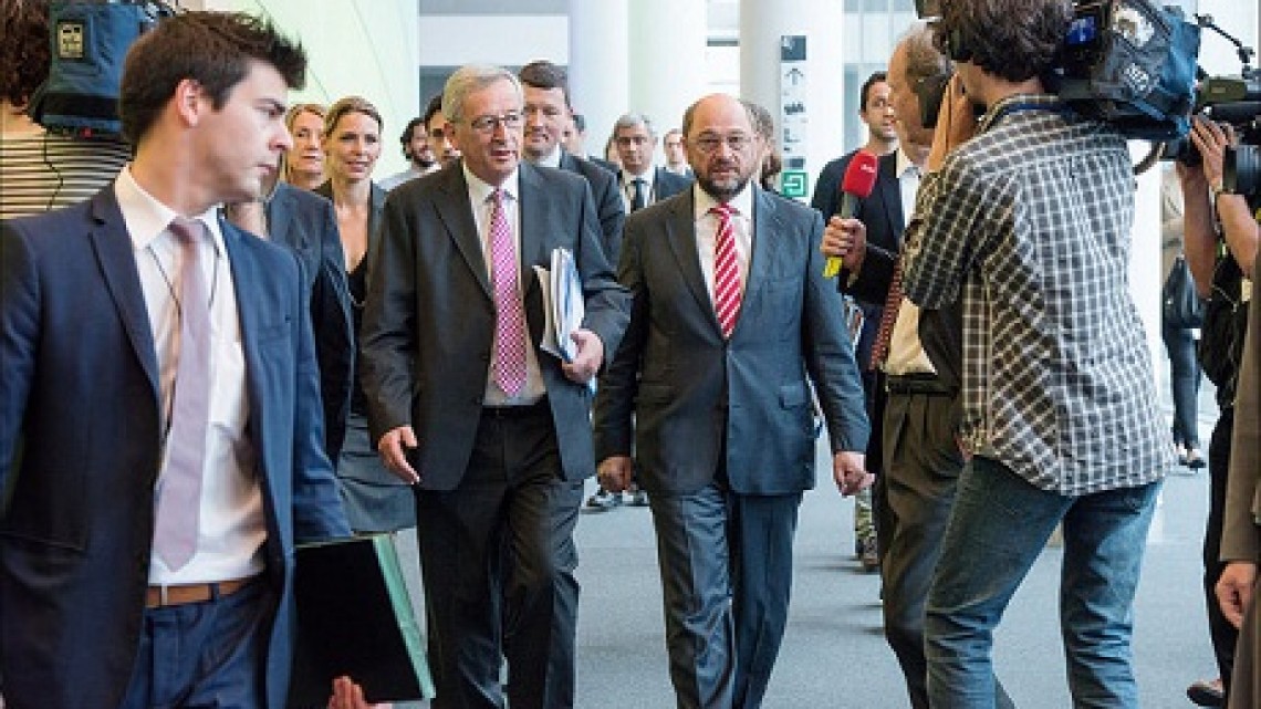 Jean Claude Juncker și Martin Schulz/ Foto: Flickr/ Parlamentul European