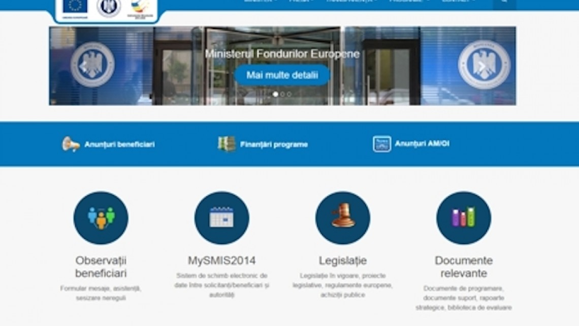captura ecran Ministerul Fondurilor Europene - lansare MySMIS POCU