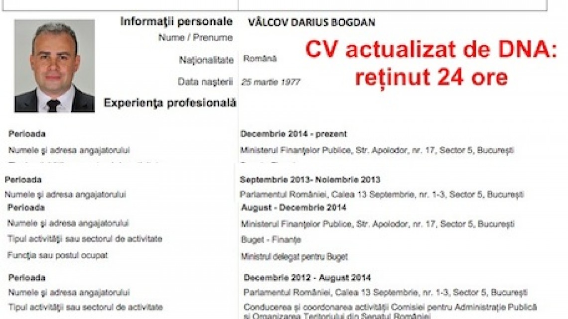 CV Darius Bogdan Vâlcu, fost primar Slatina: sursa: mfinante.ro