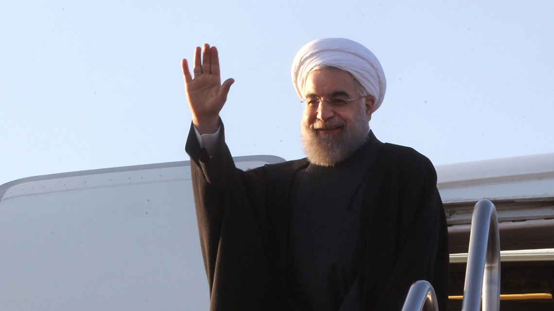 Hassan Rouhani, înainte de plecarea spre Roma