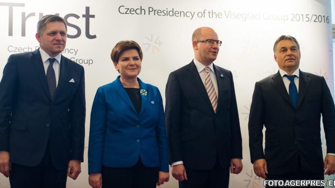 Premierii țărilor din Grupul de la Vișegrad, la Praga, pe 3 decembrie 2015