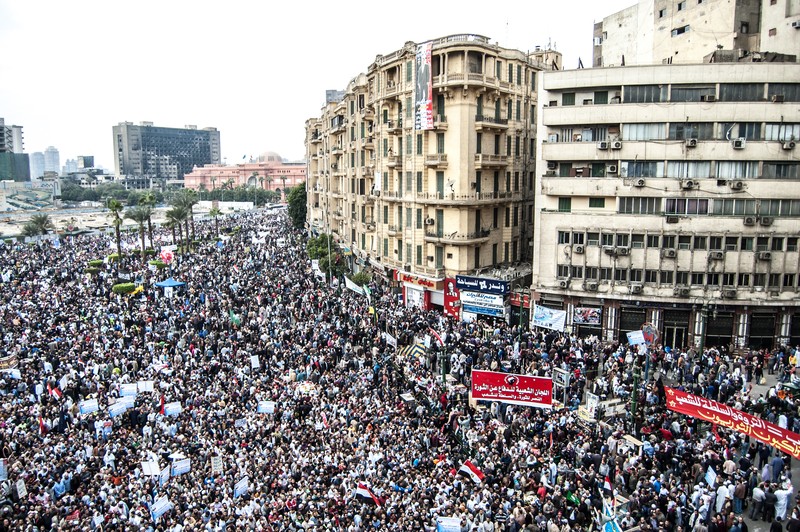 Proteste în timpul Primăverii Arabe, în Piața Tahrir, Egipt Photo <a href=