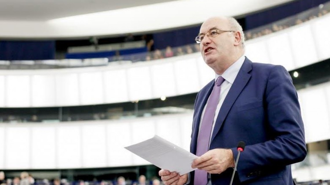Phil Hogan, comisarul european pentru agricultură și dezvoltare rurală. Sursa foto: Parlamentul European