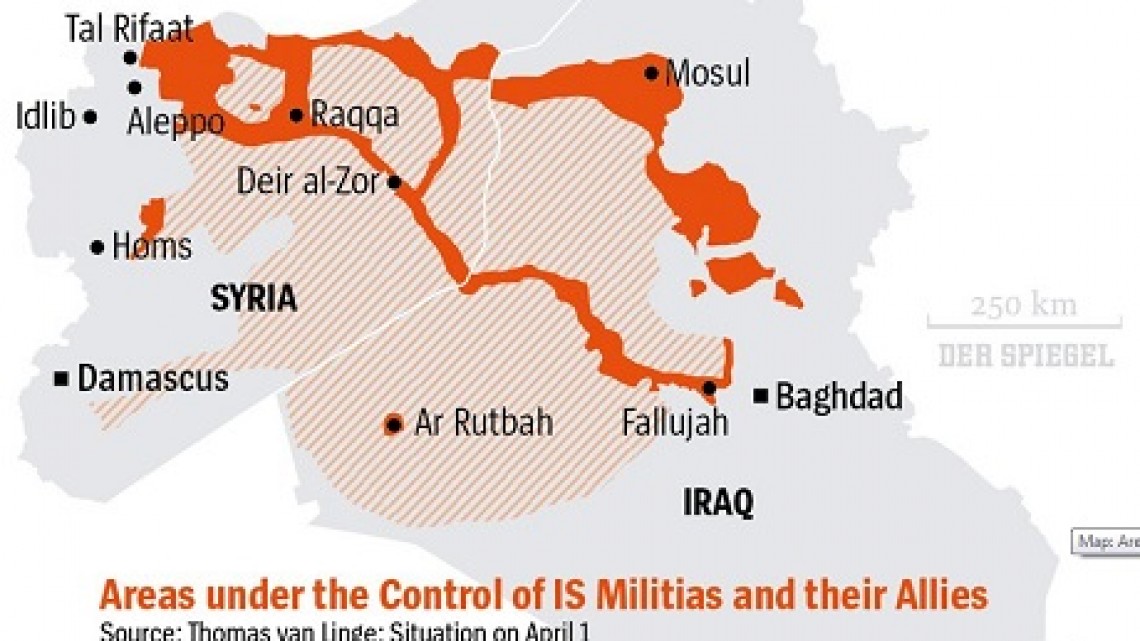 Teritorii aflate sub controlul Statului Islamic și al aliaților săi/ Sursa foto: Der Spiegel