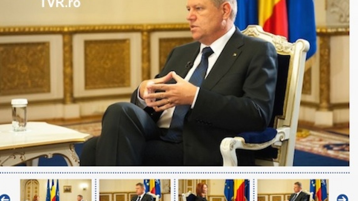 Președintele Johannis, intervievat de Ramona Avramescu, TVR. Foto: captură ecran