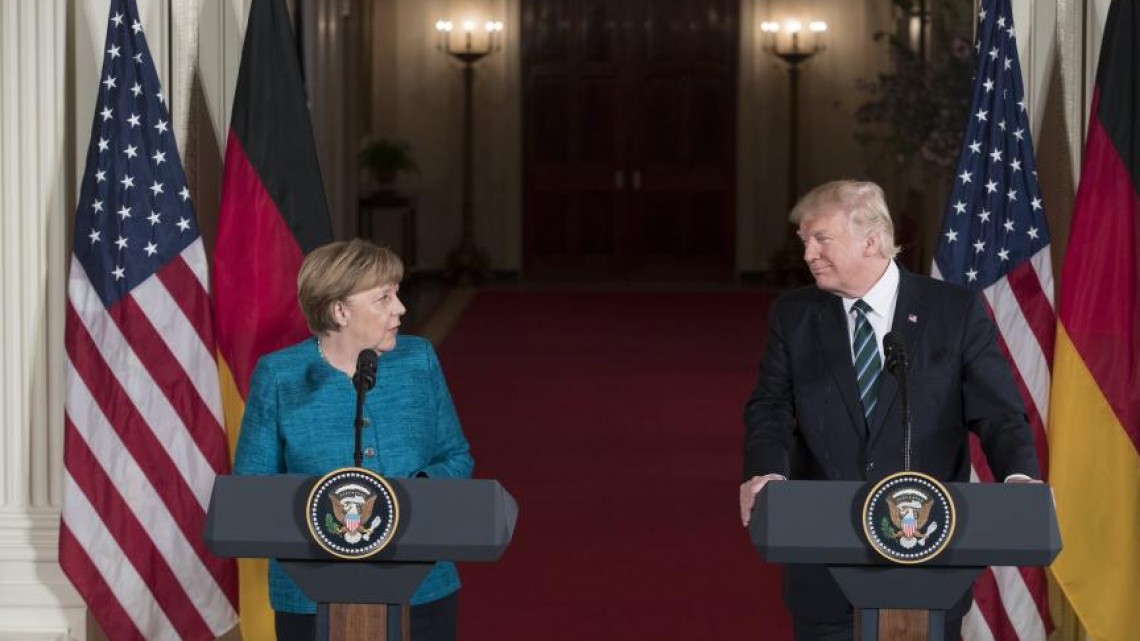 Conferința de presă susținută de Donald Trump, președintele SUA, și Angela Merkel, cancelarul Germaniei