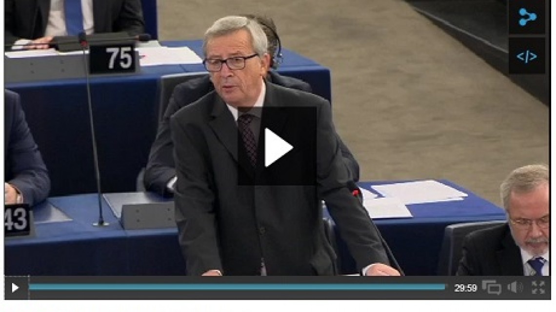 Captură video - Jean Claude Juncker, în Parlamentul European